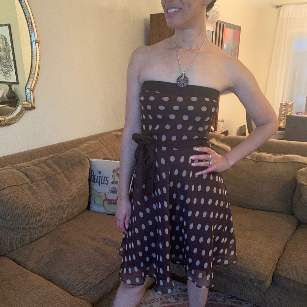 Polka dot bandeau swing dress Sz 1 / 2
